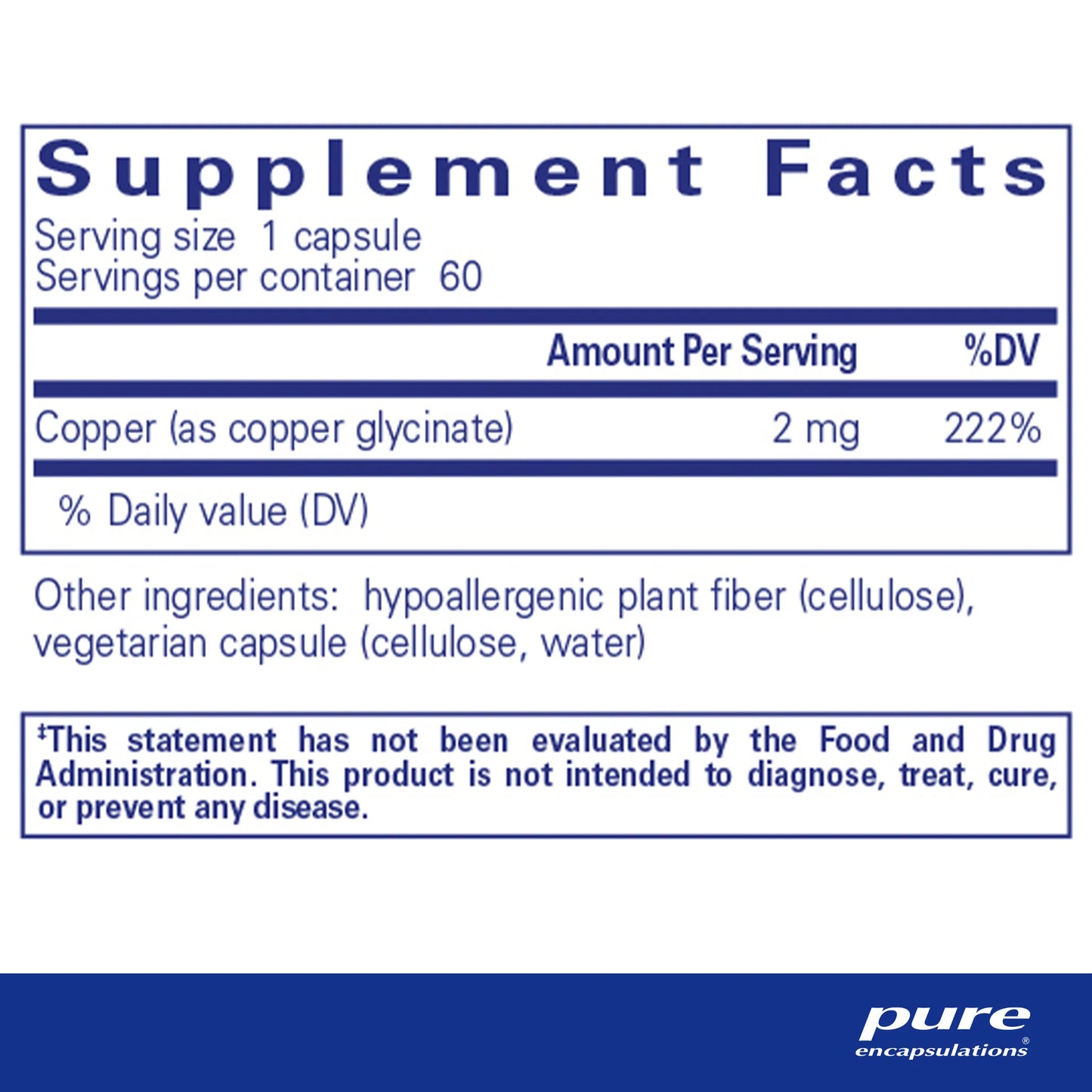 Copper (glycinate) - 60 capsules