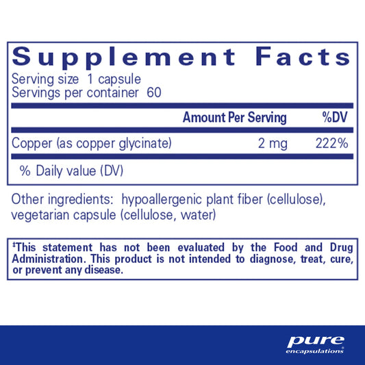 Copper (glycinate) - 60 capsules