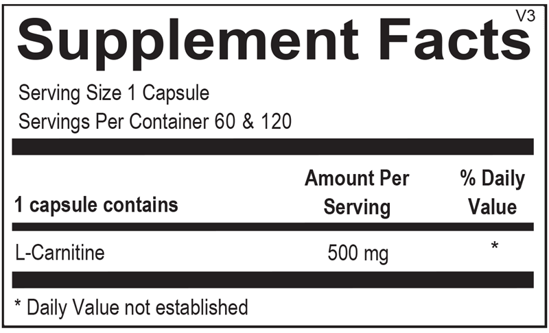 L-Carnitine supplement facts