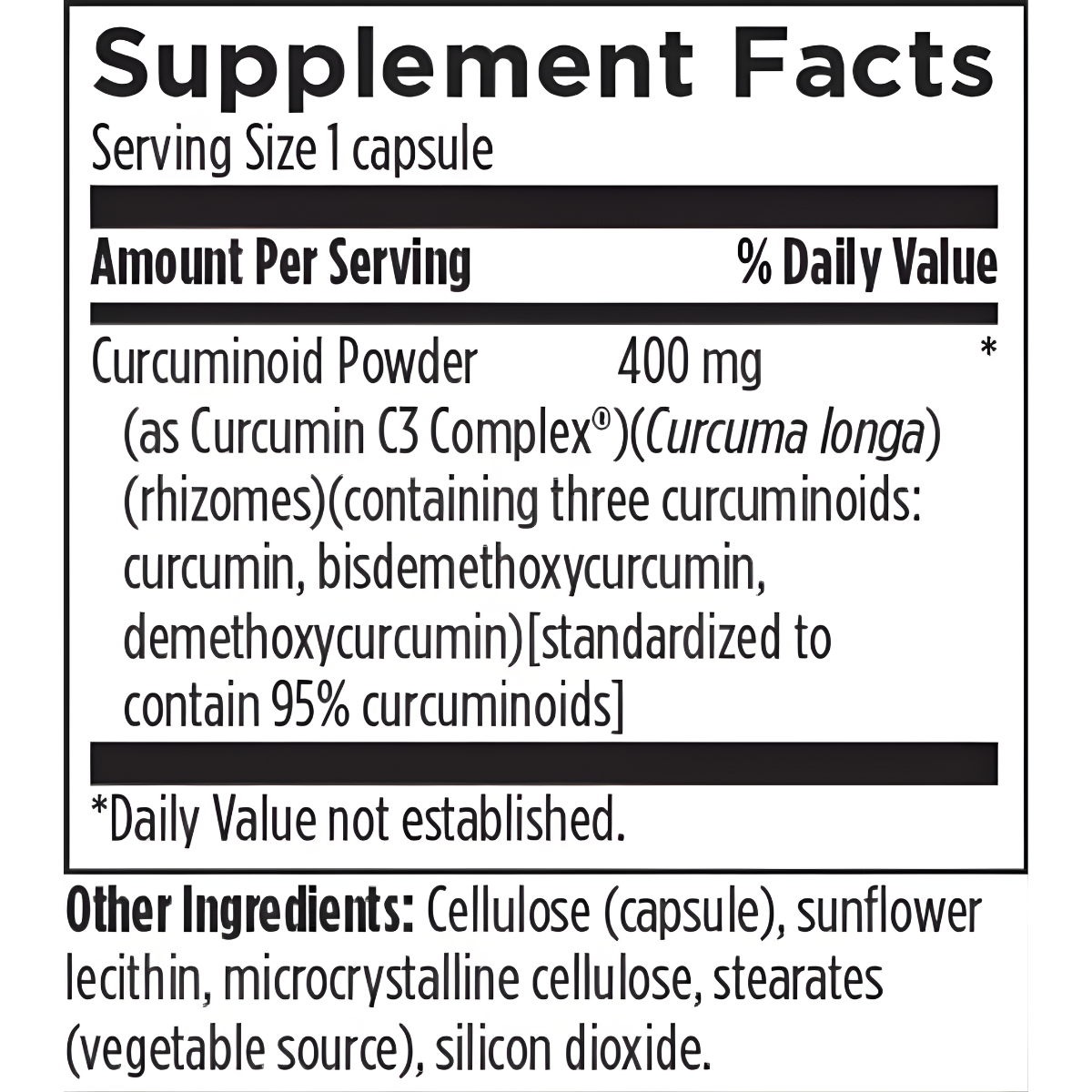 C3 Curcumin Complex - 60 Vegetarian Capsules