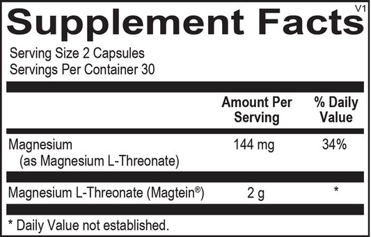 Mag Threonate supplement facts