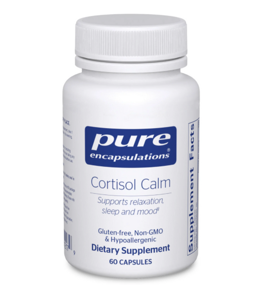 Cortisol Calm by Pure Encapsulations on a wood surface