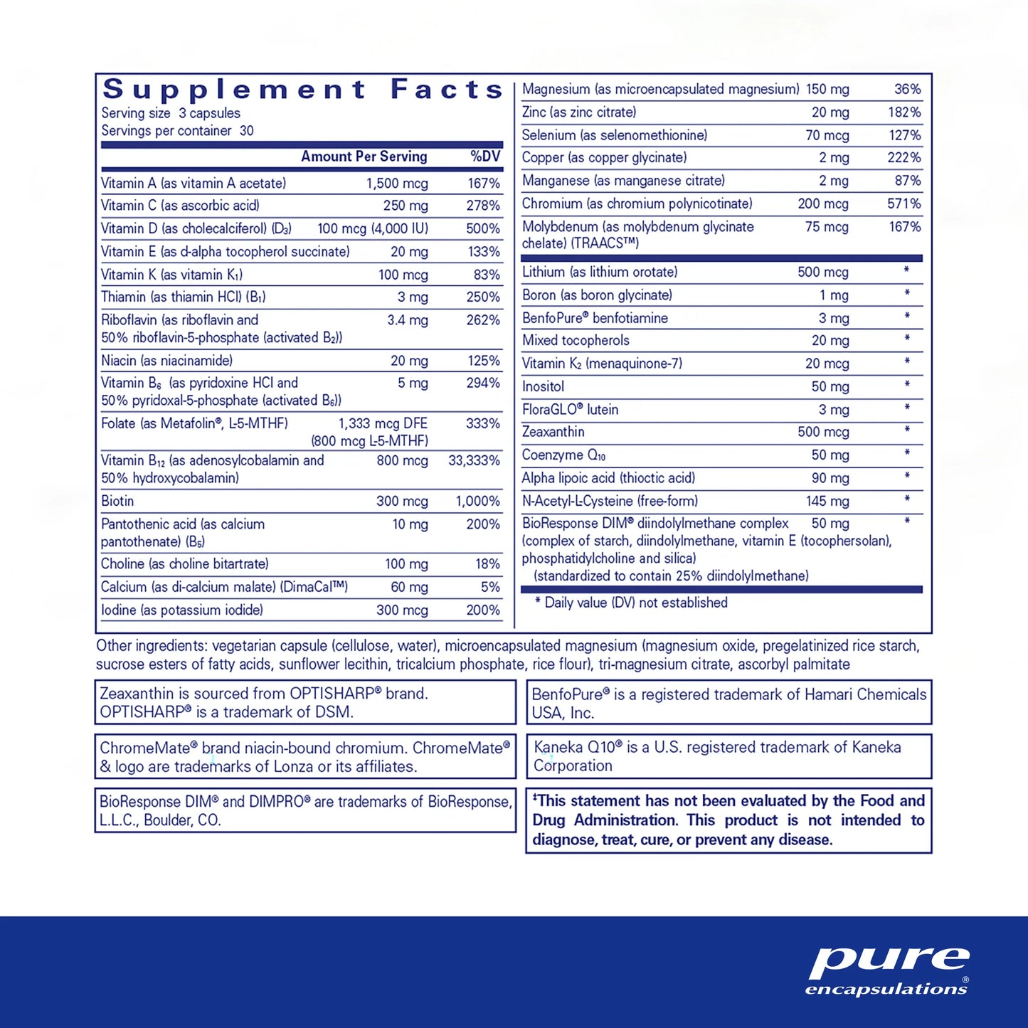 PureGenomics® UltraMultivitamin - 90 capsules