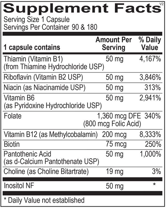Ortho B Complex supplement facts