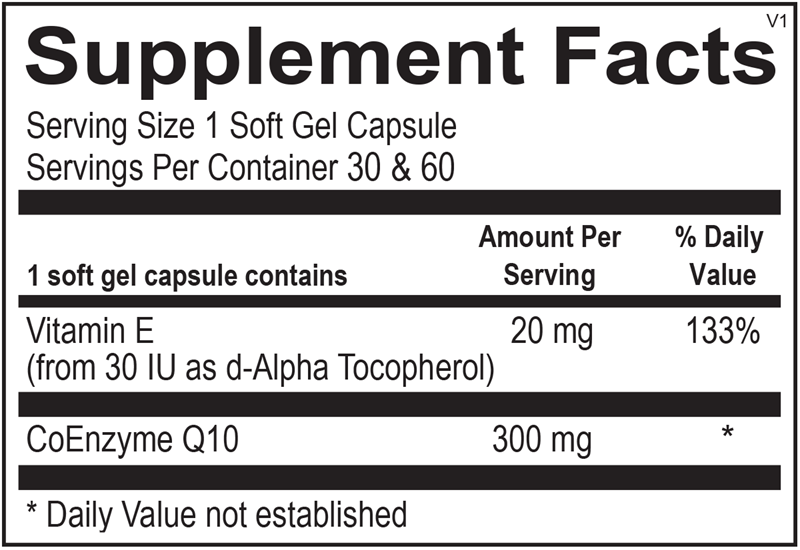 CoQ-10 300 mg supplement facts