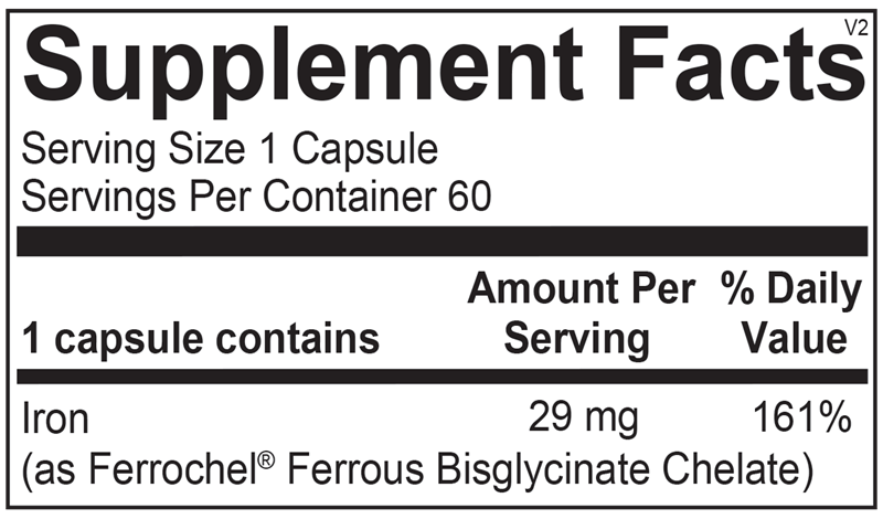 Reacted Iron supplement facts