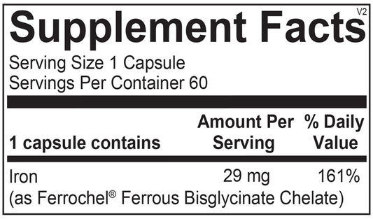 Reacted Iron supplement facts