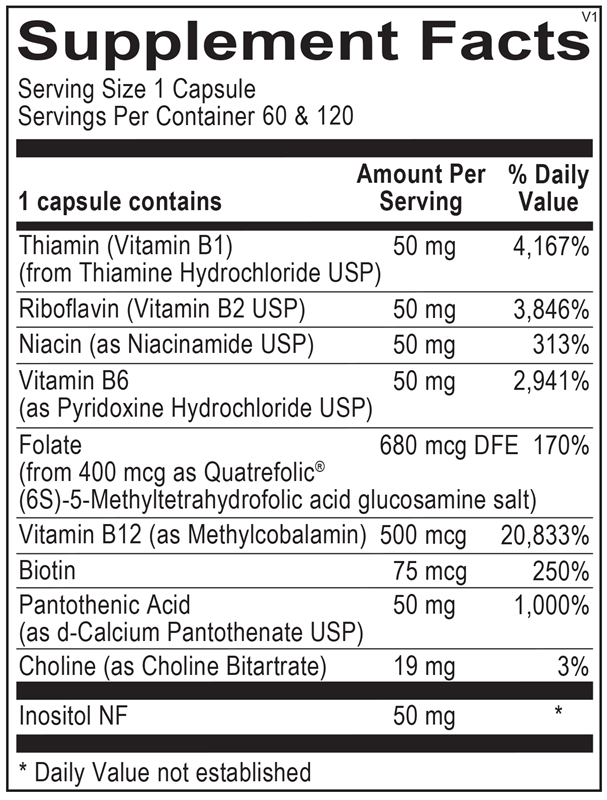 Methyl B Complex supplement facts