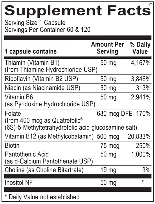 Methyl B Complex supplement facts