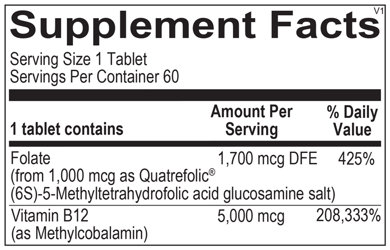 Methyl B12 supplement facts
