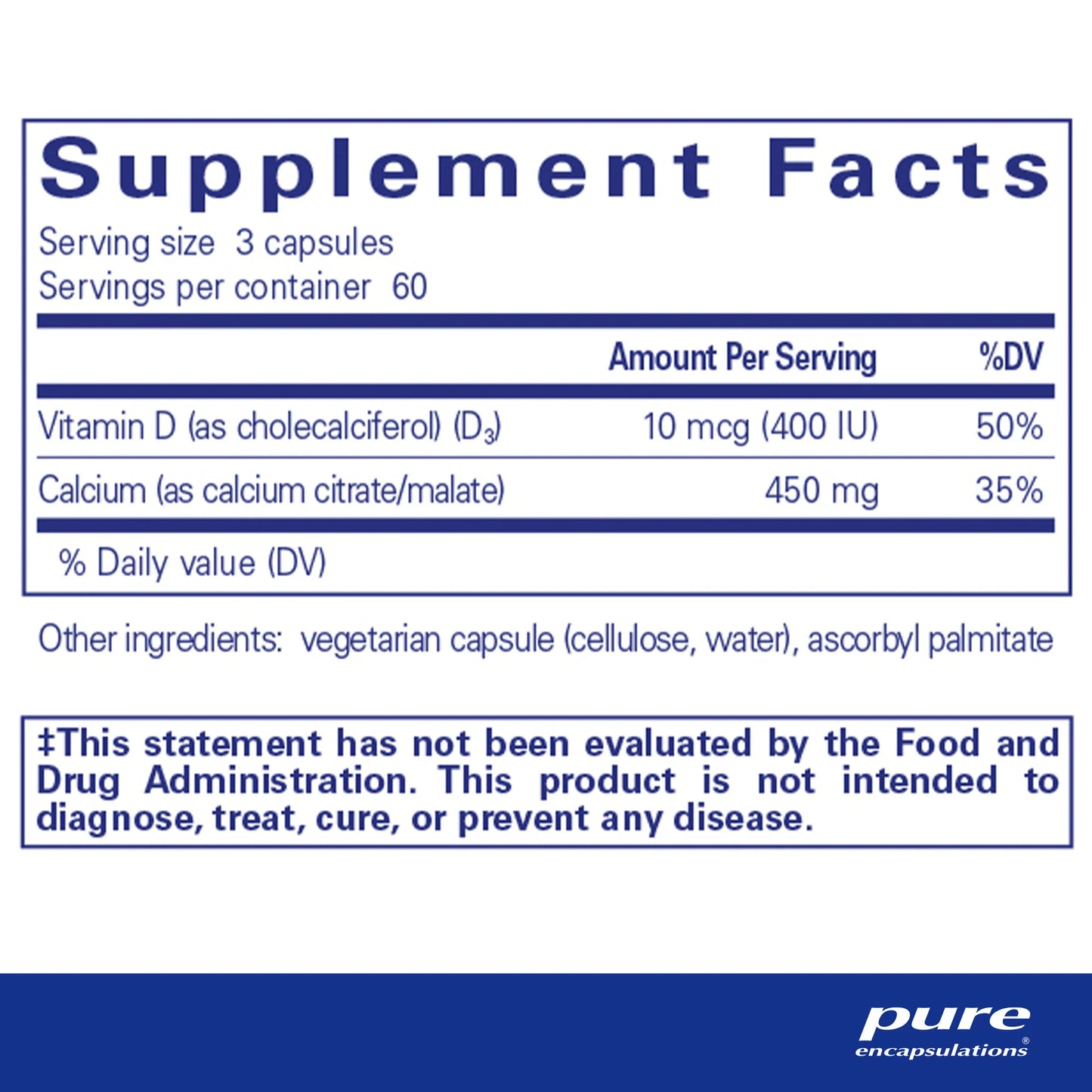 Calcium with Vitamin D3 - 180 capsules