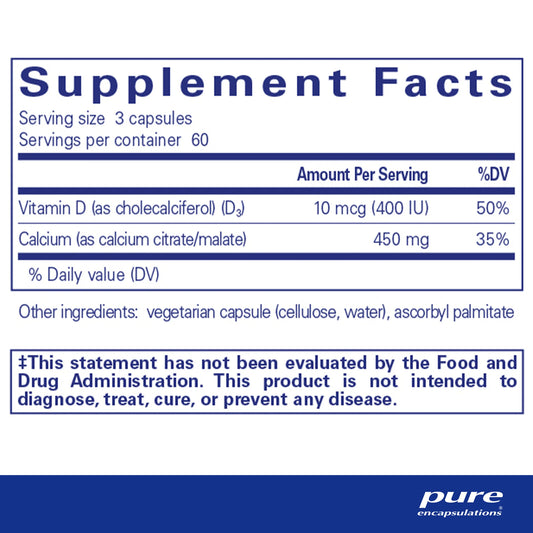 Calcium with Vitamin D3 - 180 capsules