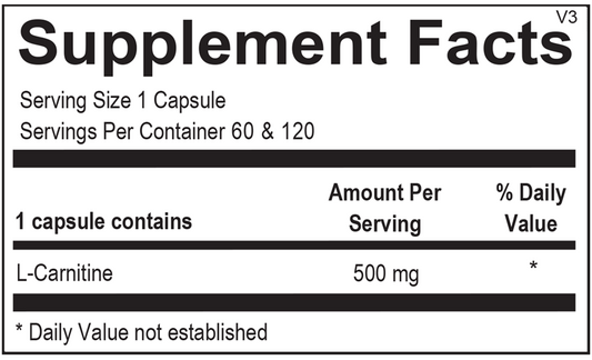 L-Carnitine supplement facts