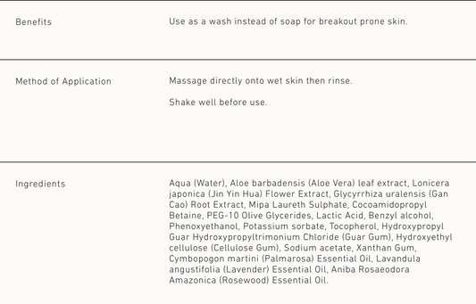 JIN YIN HUA - Wash Gel / Honeysuckle Cleansing Wash