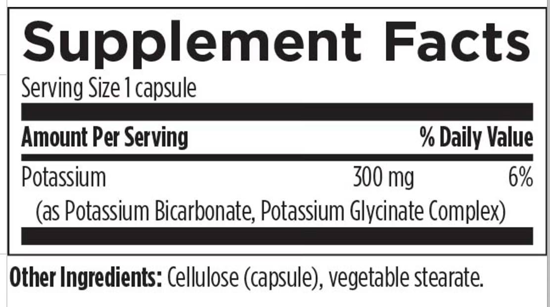 K+2 Potassium - 120 Capsules