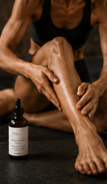 Pure Integrative Tendon & Repair Lotion ingredient panel showing the 10-herb aconite formula and full usage cautions