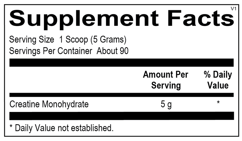 Creatine Powder supplement facts