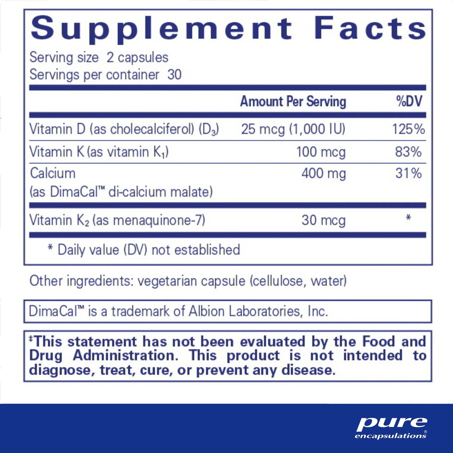 Calcium K/D - 180 capsules